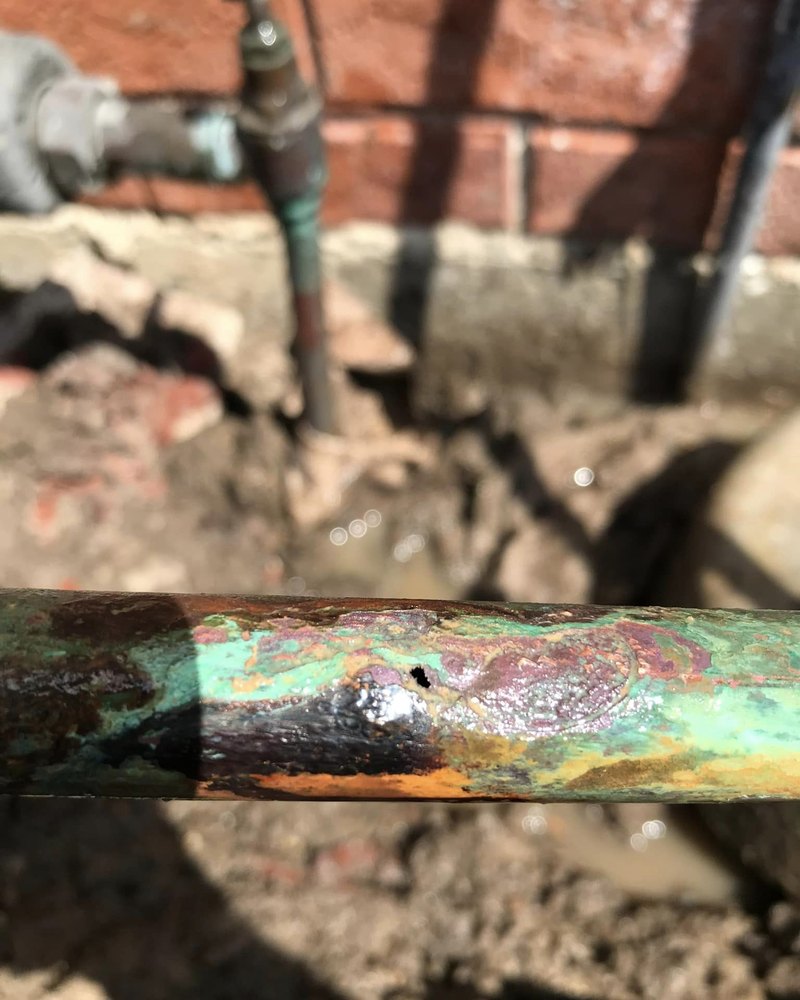 Corroded Copper Line Dug Up — ABSO Plumbing